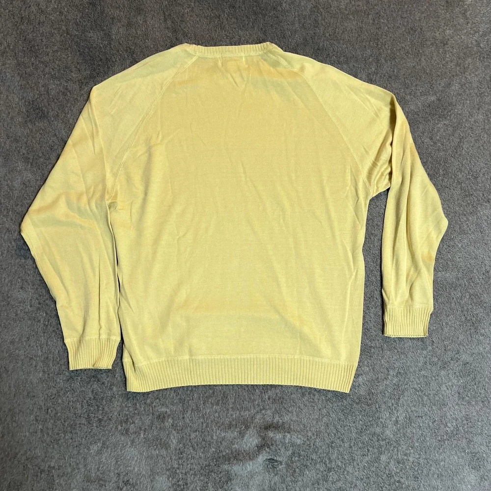 Vintage Slazenger Golf Shop Sweater Yellow 85% Silk 15% Cashmere Size Medium